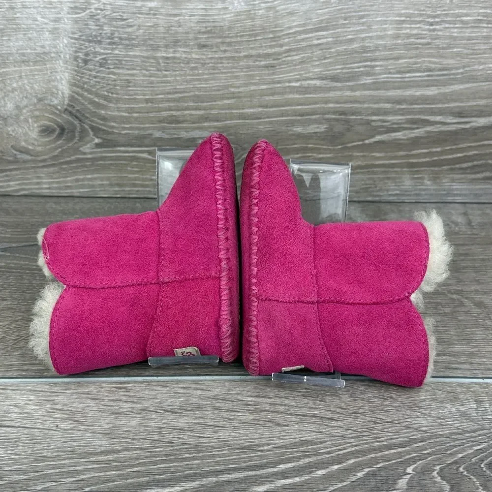 Ugg Caden Toddler Girl Sz 5 Princess Pink Suede Shearling Lined Moccasin Booties